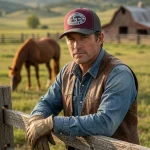Cadenhead Ranch Maroon and Grey Cap.